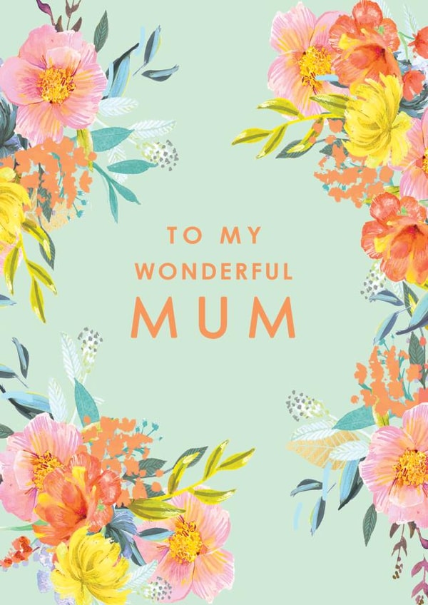 Pretty Mother's Day Card - Wonderful Mum - Floral created by Louise Tiler