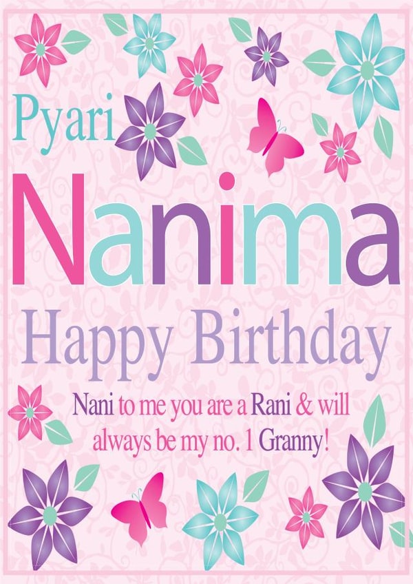 nani rani Birthday Card 31310 created by Personalised Celebrations