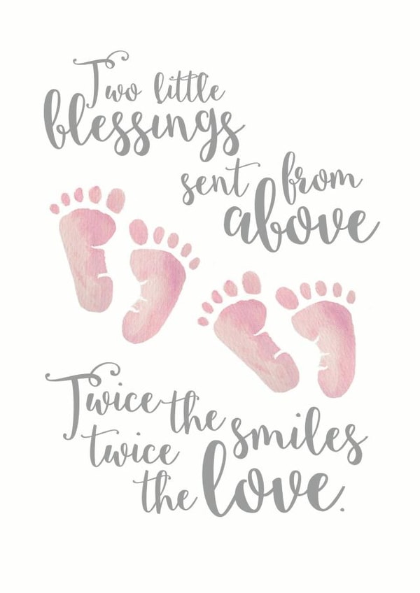 baby twins New Baby Card 8876 created by Duckduckle Design