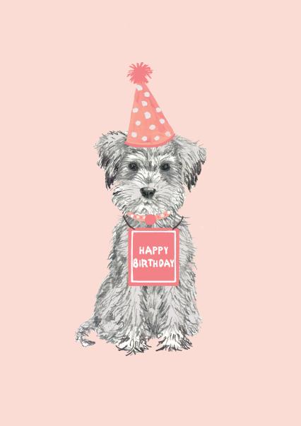 Dog birthday card card