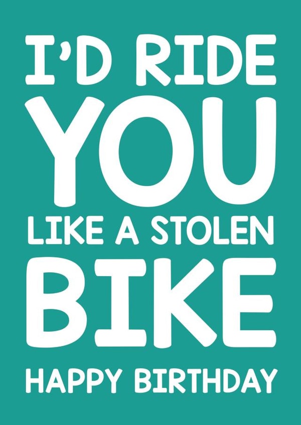 bike cyclist Birthday Card 8520 created by Thirty Mussels
