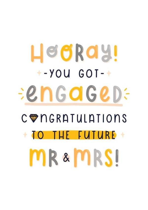 Mr and Mrs Engagement Card created by Joanne Hawker