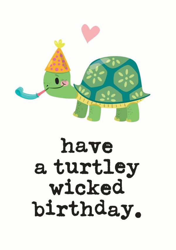 turtle turtley Birthday Card 5934 created by Mrs Best Paper Co.
