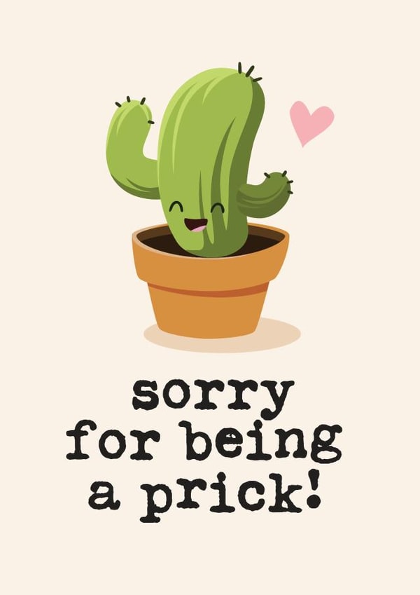 prick sorry Sorry Card 5936 created by Mrs Best Paper Co.