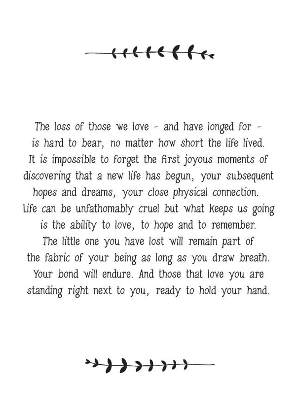 miscarriage loss Sympathy Card 8654 created by Joanna Miller