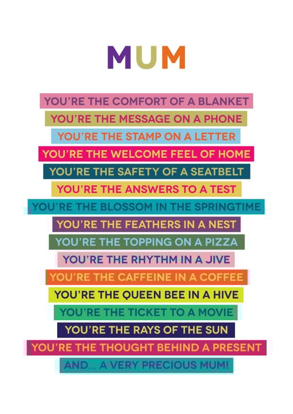 Heartfelt Special Mum Poem Card - Perfect For Mother's Day Or Her Birthday created by Joanna Miller