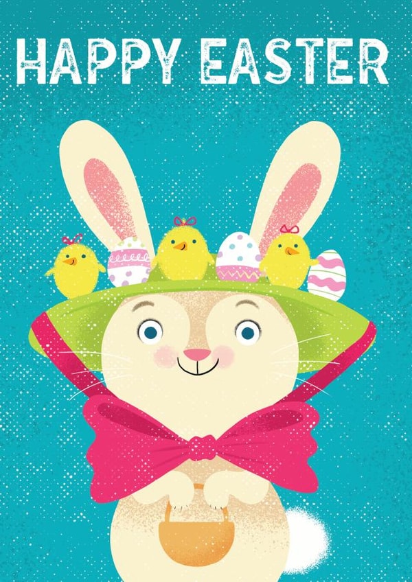 bunny rabbit Easter Card 2471 created by Louise Gardner