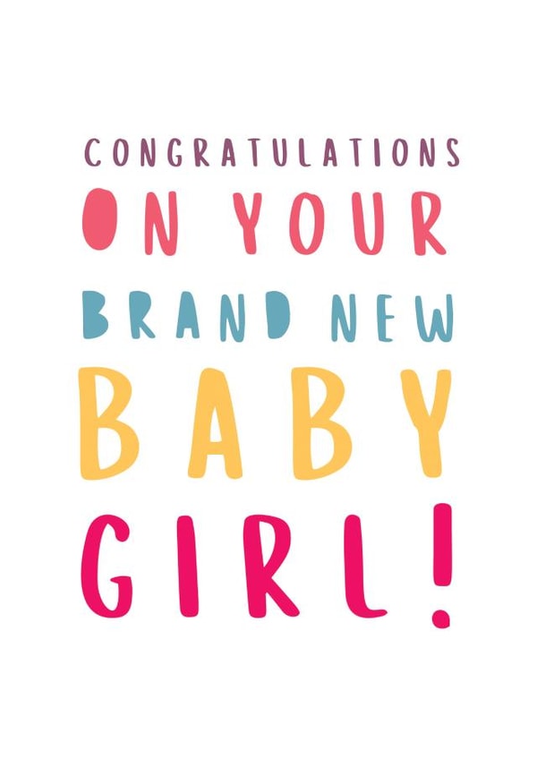 Baby Girl New Baby Card 8847 created by Russet and Gray