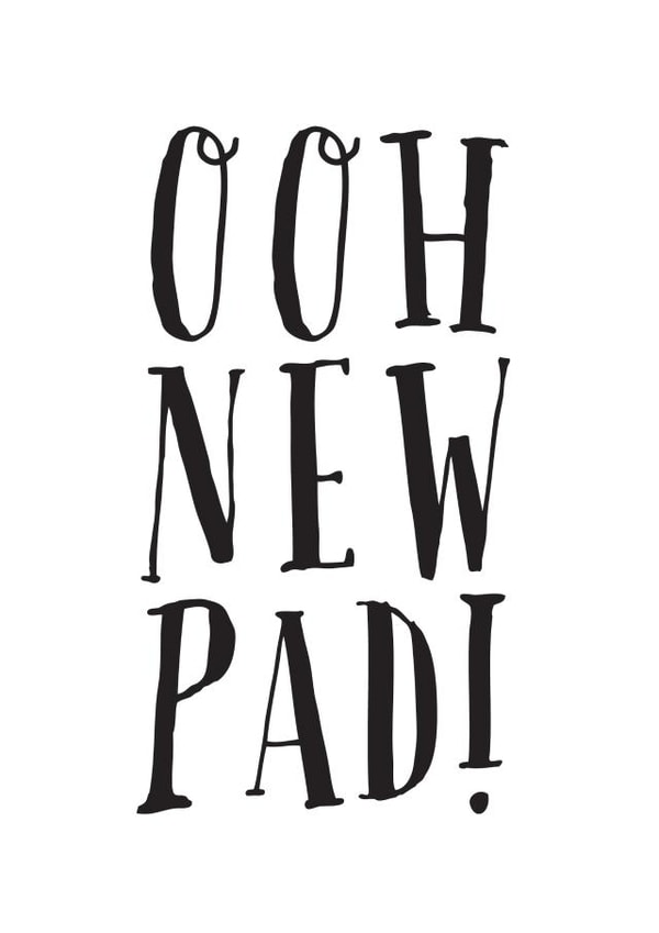 Pad Typographic New Home Card 8848 created by Russet and Gray