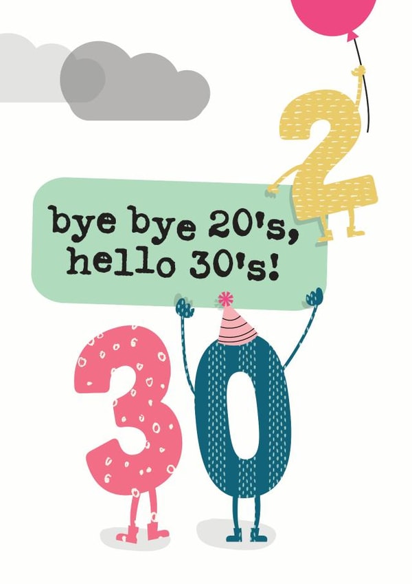 30 thirty Birthday Card 5942 created by Mrs Best Paper Co.