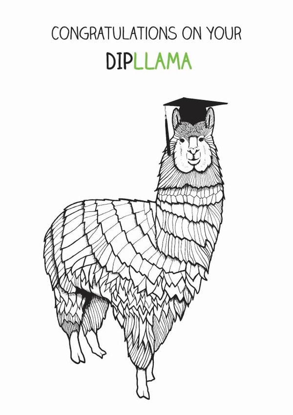 graduation llama Graduation Card 6129 created by The Card Compony
