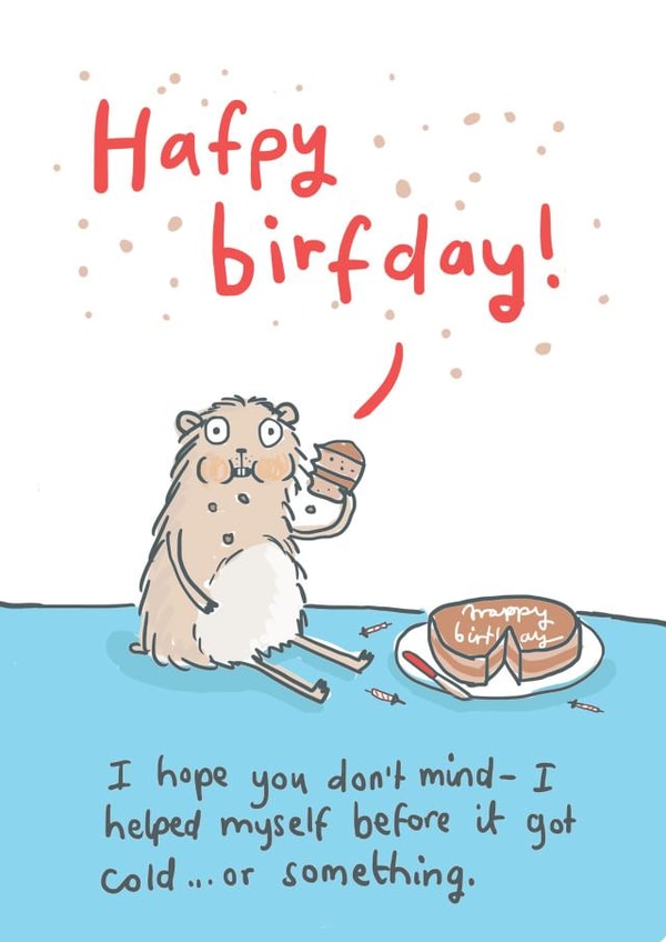 cake hamster Birthday Card 2921 created by Sarah Ray