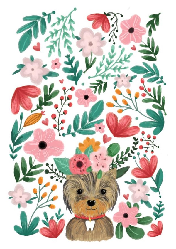 yorkie terrier Just because Card 1186 created by Anna Alekseeva