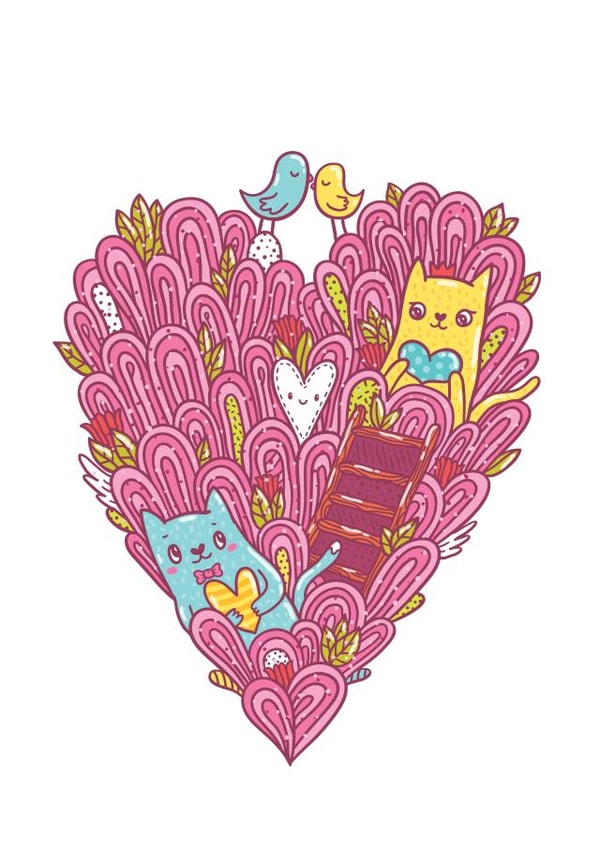 kitty kitten Anniversary Card 22915 created by Anna Alekseeva