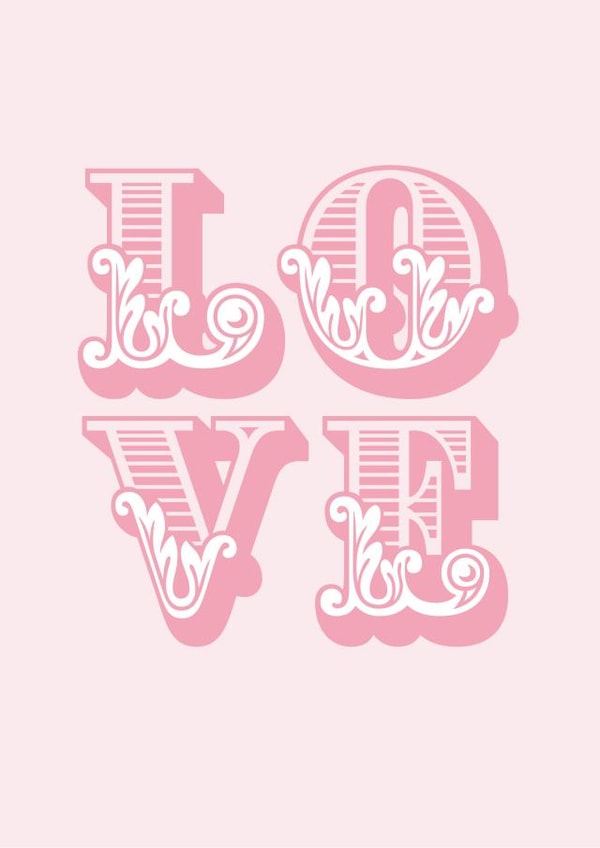 Love - Retro font card - Wedding and Engagement created by Percy & Pearl