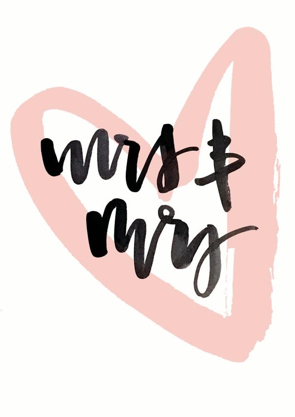 Mrs & Mrs - Simple Wedding Card created by Bee Davies