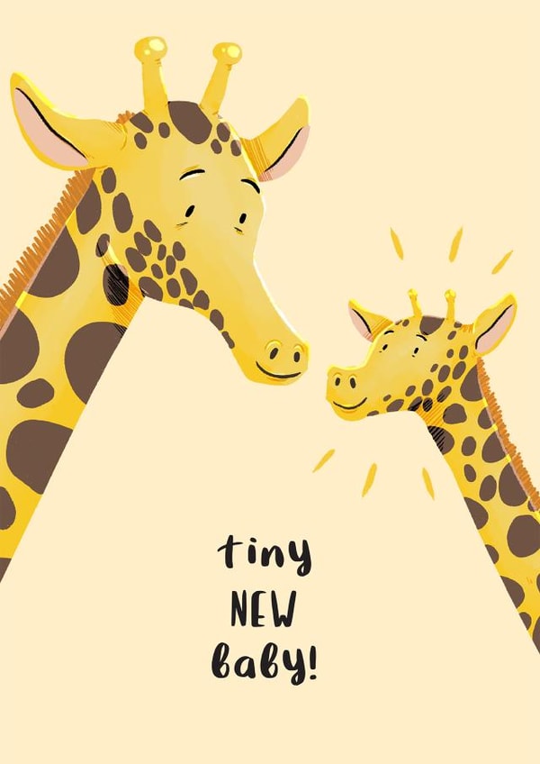 Giraffe new baby card created by Easel & Bear