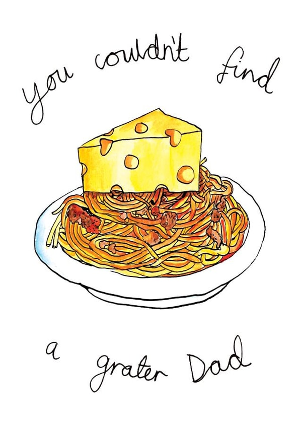 Cheese grater Dad Father's Day card created by Jelly Armchair