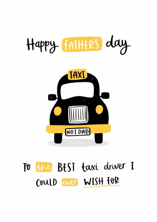 taxi funny Father's Day Card 4750 created by Abbie Imagine