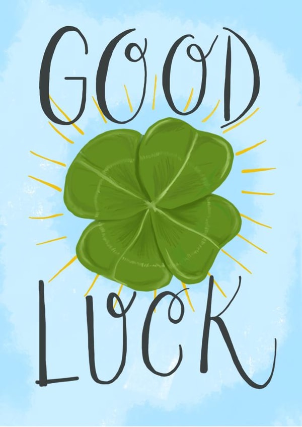 shamrock clover Good Luck Card 4257 created by Claire Lefevre