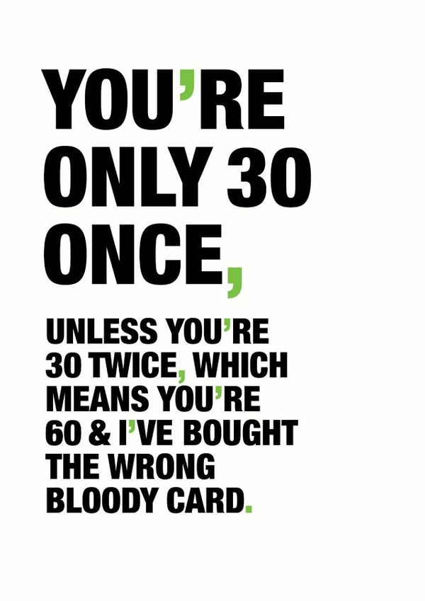 30 funny Birthday Card 9423 created by Wordplay Design