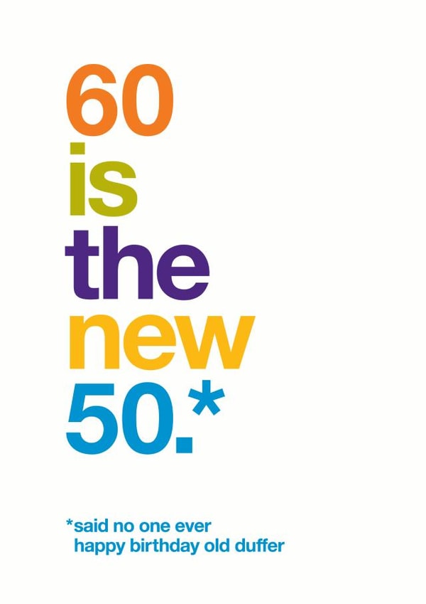 60 funny Birthday Card 9427 created by Wordplay Design