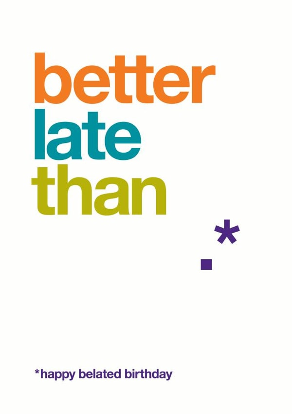 belated sorry Birthday Card 9430 created by Wordplay Design