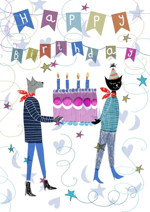 Happy cake Birthday Card 24725 created by Susse Linton