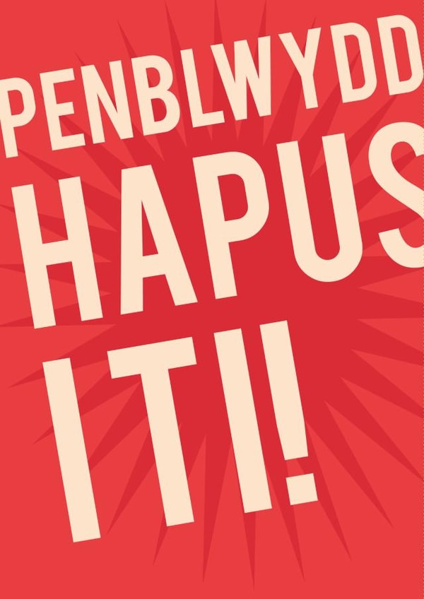 welsh happy Birthday Card 9496 created by Draenog Design