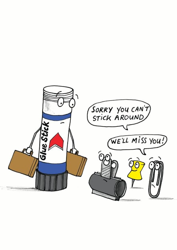 Sorry you can't stick around leaving card. created by Cardinky