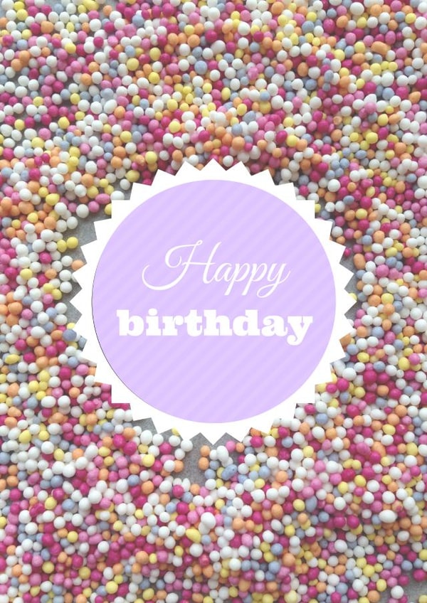 Fun Birthday Card - Sprinkles - Colourful created by nila holden