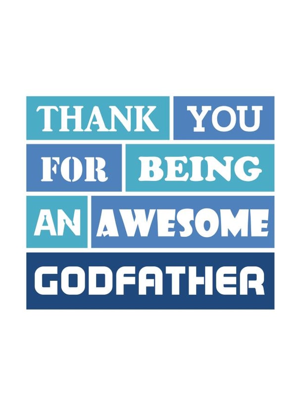 Godfather Birthday Card - Thank You Godfather created by SixElevenCreations