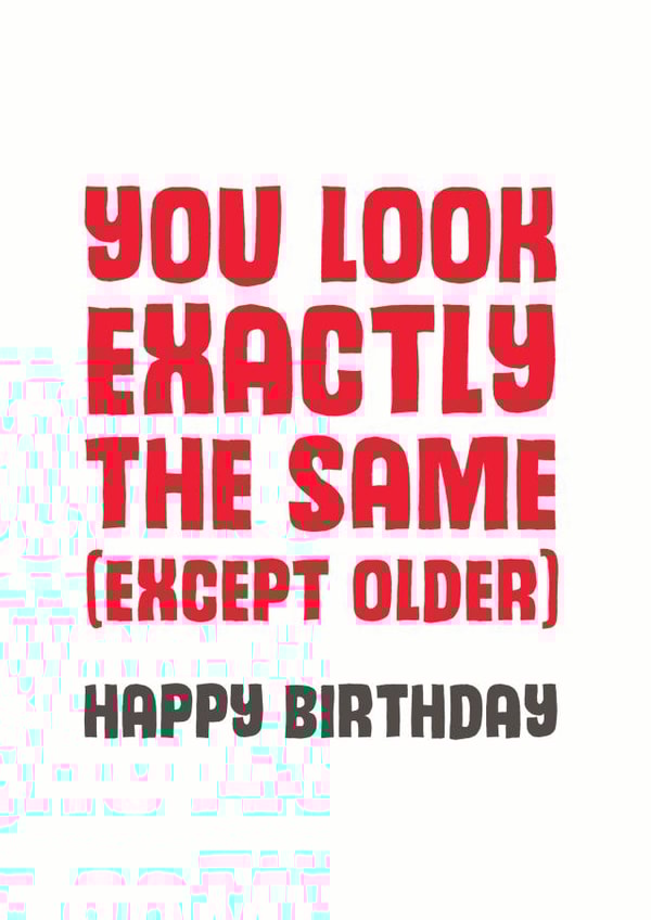 Adult Typographic Birthday Card 8971 created by Mostly Beautiful