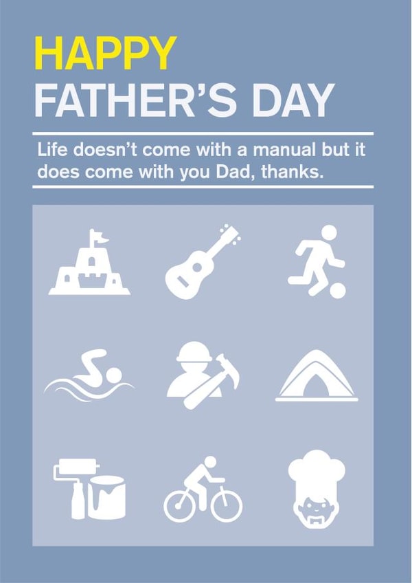 Manual for life Father's Day card created by Poppy Lane