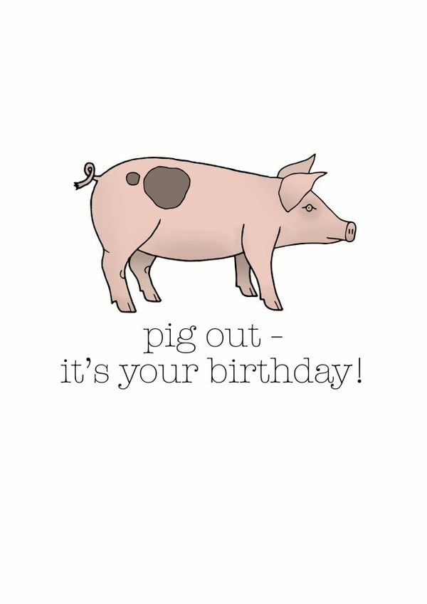 Funny Pig Birthday Card created by Becka Griffin