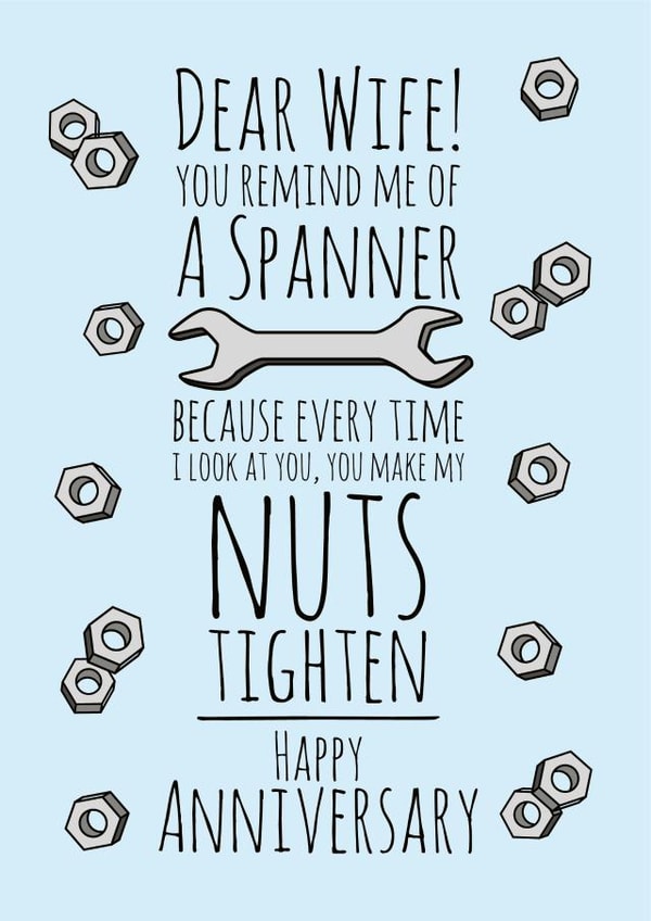 funny joke Anniversary Card 9583 created by RS Graphics