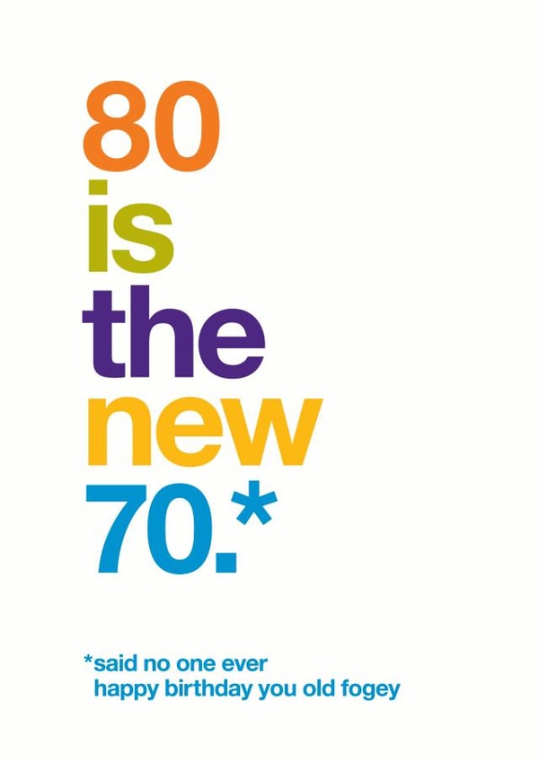 80 funny Birthday Card 9434 created by Wordplay Design