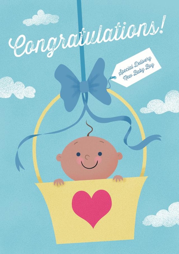 baby boy New Baby Card 2475 created by Louise Gardner