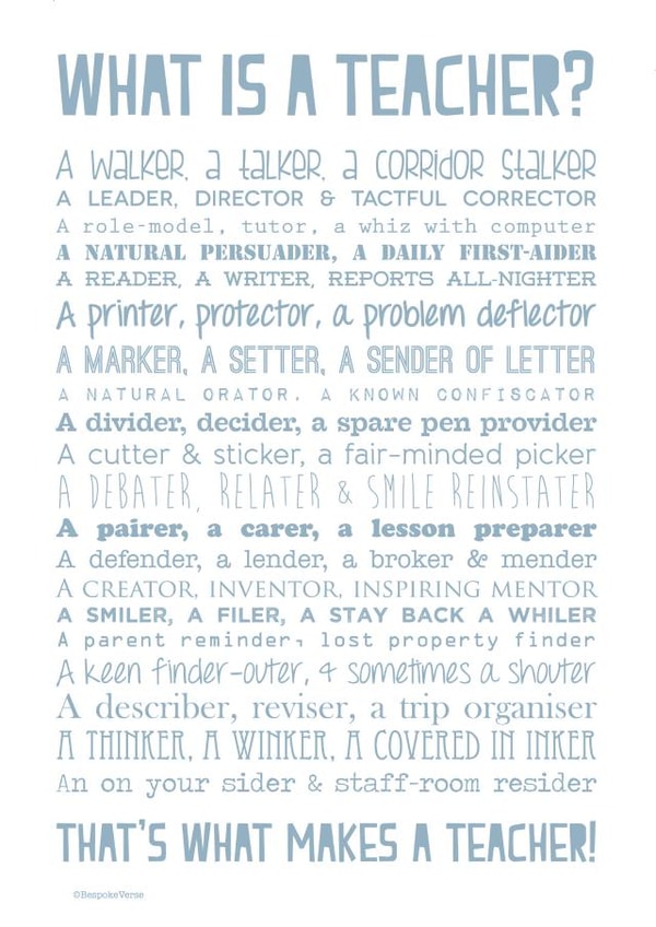 school poem Thank You Card 8666 created by Joanna Miller