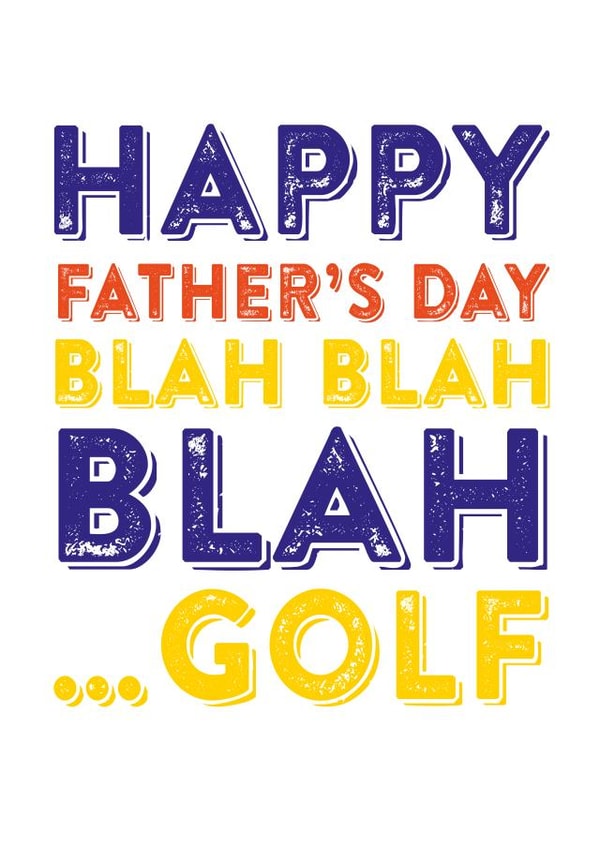 blah golf Father's Day Card 3523 created by Do You Punctuate?