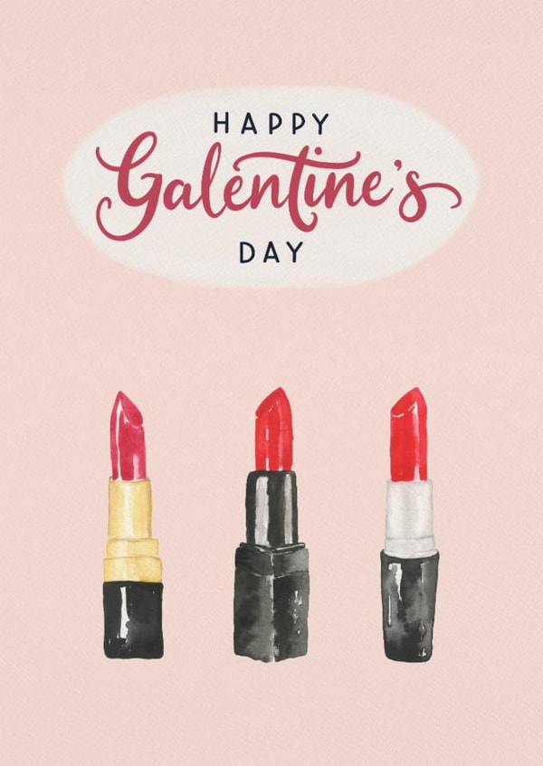 Happy Galentine's Day - with Watercolor Lipstick created by Ness Nordberg