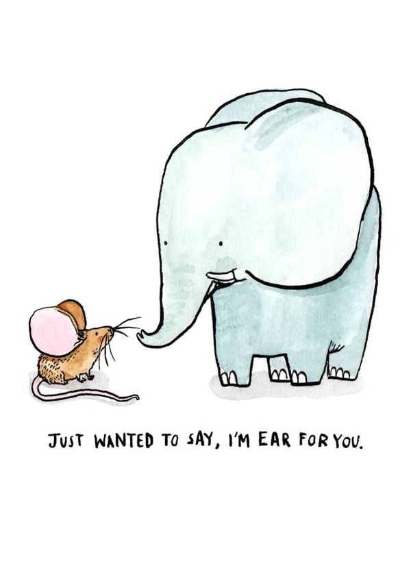 elephant mouse Thinking of you Card 5511 created by Jelly Armchair