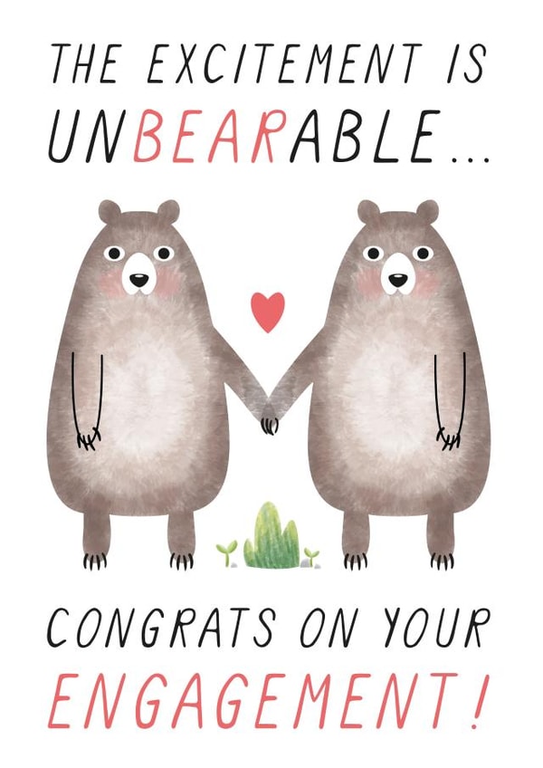 Engaged bears in love created by Chelsey Adams