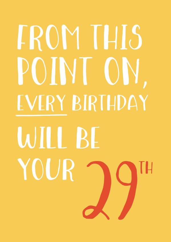 29th thirtieth Birthday Card 3815 created by Wink Design - Michelle Roberts