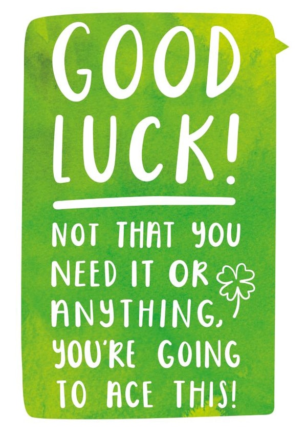 Good luck card created by Joanne Hawker