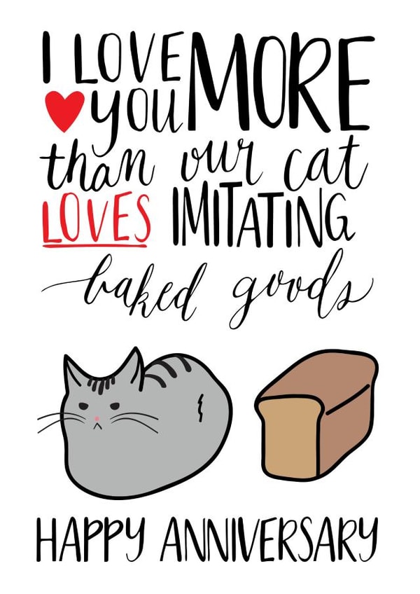 funny cat Anniversary Card 9773 created by Miümi Cat