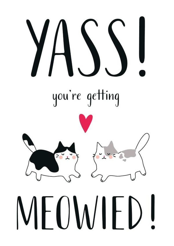Cats getting married! Wedding card. created by Miümi Cat