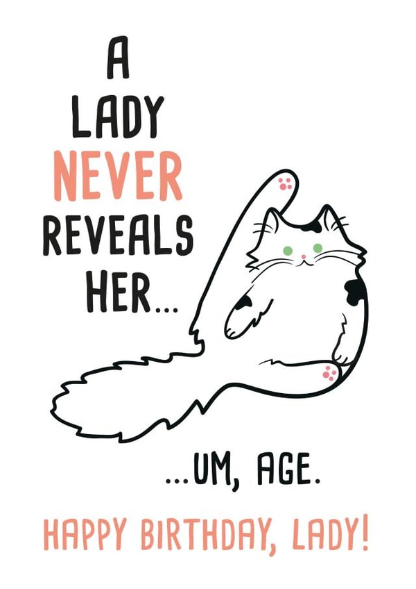 Sarcastic Cat for Ladies Birthday card created by Miümi Cat
