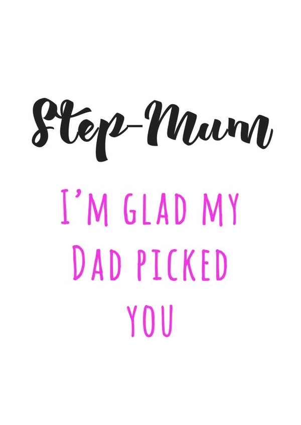 stepmum stepparent Mothers Day Card 8417 created by Hoobynoo