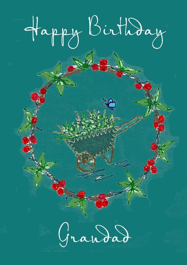 Classic Birthday Card - For Grandad - Wreath created by Pipany Philp